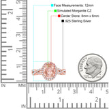 Halo Infinity Shank Ring Oval Simulated Cubic Zirconia 925 Sterling Silver