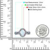 Halo Infinity Shank Ring Oval Simulated Cubic Zirconia 925 Sterling Silver