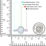 Halo Infinity Shank Ring Oval Simulated Cubic Zirconia 925 Sterling Silver