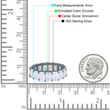 Stackable Emerald Cut Full Eternity Wedding Engagement Band Ring Simulated CZ 925 Sterling Silver