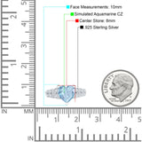 Art Deco Heart Wedding Engagement Bridal Ring Simulated Cubic Zirconia 925 Sterling Silver