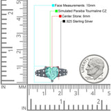 Art Deco Heart Wedding Engagement Bridal Ring Simulated Cubic Zirconia 925 Sterling Silver