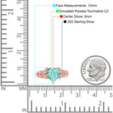 Art Deco Heart Wedding Engagement Bridal Ring Simulated Cubic Zirconia 925 Sterling Silver