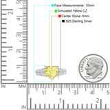 Art Deco Heart Wedding Engagement Bridal Ring Simulated Cubic Zirconia 925 Sterling Silver