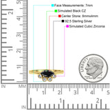 Marquise Art Deco Bridal Wedding Engagement Ring Simulated Cubic Zirconia 925 Sterling Silver