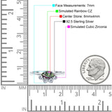 Marquise Art Deco Bridal Wedding Engagement Ring Simulated Cubic Zirconia 925 Sterling Silver