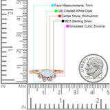 Marquise Art Deco Bridal Wedding Engagement Ring Simulated Cubic Zirconia 925 Sterling Silver