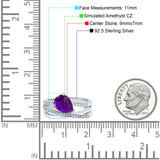 Weave Teardrop Pear Twist Infinity Shank Art Deco Wedding Bridal Piece Ring Simulated Cubic Zirconia 925 Sterling Silver
