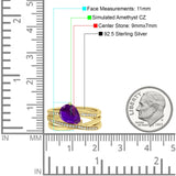 Weave Teardrop Pear Twist Infinity Shank Art Deco Wedding Bridal Piece Ring Simulated Cubic Zirconia 925 Sterling Silver