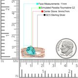 Weave Teardrop Pear Twist Infinity Shank Art Deco Wedding Bridal Piece Ring Simulated Cubic Zirconia 925 Sterling Silver