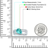 Weave Teardrop Pear Twist Infinity Shank Art Deco Wedding Bridal Piece Ring Simulated Cubic Zirconia 925 Sterling Silver