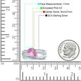 Weave Teardrop Pear Twist Infinity Shank Art Deco Wedding Bridal Piece Ring Simulated Cubic Zirconia 925 Sterling Silver
