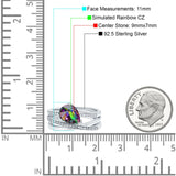 Weave Teardrop Pear Twist Infinity Shank Art Deco Wedding Bridal Piece Ring Simulated Cubic Zirconia 925 Sterling Silver