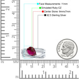 Weave Teardrop Pear Twist Infinity Shank Art Deco Wedding Bridal Piece Ring Simulated Cubic Zirconia 925 Sterling Silver