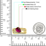 Weave Teardrop Pear Twist Infinity Shank Art Deco Wedding Bridal Piece Ring Simulated Cubic Zirconia 925 Sterling Silver