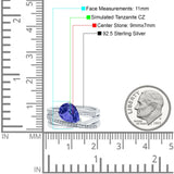 Weave Teardrop Pear Twist Infinity Shank Art Deco Wedding Bridal Piece Ring Simulated Cubic Zirconia 925 Sterling Silver