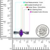 Marquise Art Deco Infinity Wedding Engagement Ring Simulated Cubic Zirconia 925 Sterling Silver