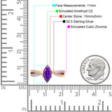 Marquise Art Deco Infinity Wedding Engagement Ring Simulated Cubic Zirconia 925 Sterling Silver