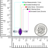 Marquise Art Deco Infinity Wedding Engagement Ring Simulated Cubic Zirconia 925 Sterling Silver