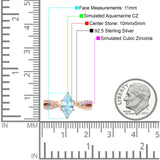 Marquise Art Deco Infinity Wedding Engagement Ring Simulated Cubic Zirconia 925 Sterling Silver