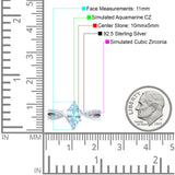 Marquise Art Deco Infinity Wedding Engagement Ring Simulated Cubic Zirconia 925 Sterling Silver