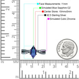 Marquise Art Deco Infinity Wedding Engagement Ring Simulated Cubic Zirconia 925 Sterling Silver