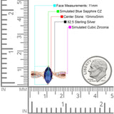 Marquise Art Deco Infinity Wedding Engagement Ring Simulated Cubic Zirconia 925 Sterling Silver