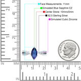 Marquise Art Deco Infinity Wedding Engagement Ring Simulated Cubic Zirconia 925 Sterling Silver