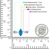 Marquise Art Deco Infinity Wedding Engagement Ring Simulated Cubic Zirconia 925 Sterling Silver