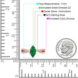 Marquise Art Deco Infinity Wedding Engagement Ring Simulated Cubic Zirconia 925 Sterling Silver