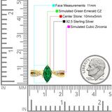 Marquise Art Deco Infinity Wedding Engagement Ring Simulated Cubic Zirconia 925 Sterling Silver