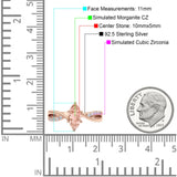 Marquise Art Deco Infinity Wedding Engagement Ring Simulated Cubic Zirconia 925 Sterling Silver