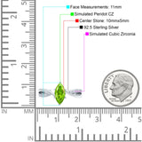 Marquise Art Deco Infinity Wedding Engagement Ring Simulated Cubic Zirconia 925 Sterling Silver