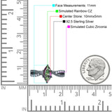 Marquise Art Deco Infinity Wedding Engagement Ring Simulated Cubic Zirconia 925 Sterling Silver