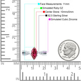 Marquise Art Deco Infinity Wedding Engagement Ring Simulated Cubic Zirconia 925 Sterling Silver