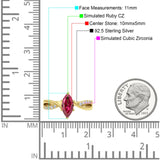 Marquise Art Deco Infinity Wedding Engagement Ring Simulated Cubic Zirconia 925 Sterling Silver