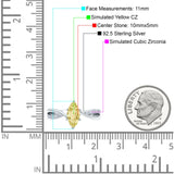 Marquise Art Deco Infinity Wedding Engagement Ring Simulated Cubic Zirconia 925 Sterling Silver