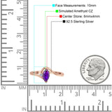 Marquise Art Deco Wave Wedding Engagement Ring Simulated Cubic Zirconia 925 Sterling Silver