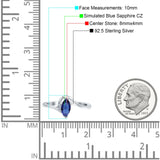 Marquise Art Deco Wave Wedding Engagement Ring Simulated Cubic Zirconia 925 Sterling Silver