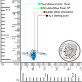 Marquise Art Deco Wave Wedding Engagement Ring Simulated Cubic Zirconia 925 Sterling Silver