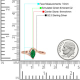 Marquise Art Deco Wave Wedding Engagement Ring Simulated Cubic Zirconia 925 Sterling Silver