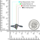 Marquise Art Deco Wave Wedding Engagement Ring Simulated Cubic Zirconia 925 Sterling Silver