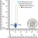 Marquise Art Deco Wave Wedding Engagement Ring Simulated Cubic Zirconia 925 Sterling Silver