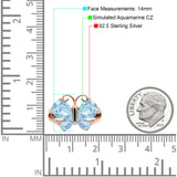 Teardrop Pear Butterfly Filigree Swirl Ring Simulated Cubic Zirconia 925 Sterling Silver Butterfly Ring