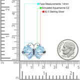 Teardrop Pear Butterfly Filigree Swirl Ring Simulated Cubic Zirconia 925 Sterling Silver Butterfly Ring