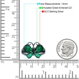 Teardrop Pear Butterfly Filigree Swirl Ring Simulated Cubic Zirconia 925 Sterling Silver Butterfly Ring