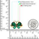 Teardrop Pear Butterfly Filigree Swirl Ring Simulated Cubic Zirconia 925 Sterling Silver Butterfly Ring