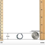 Half Eternity Huggie Hoop Earrings Round Simulated Cubic Zirconia 925 Sterling Silver (21mm)