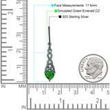Celtic Trinity Heart Fish-Hook Earrings Cubic Zirconia 925 Sterling Silver