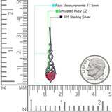 Celtic Trinity Heart Fish-Hook Earrings Cubic Zirconia 925 Sterling Silver
